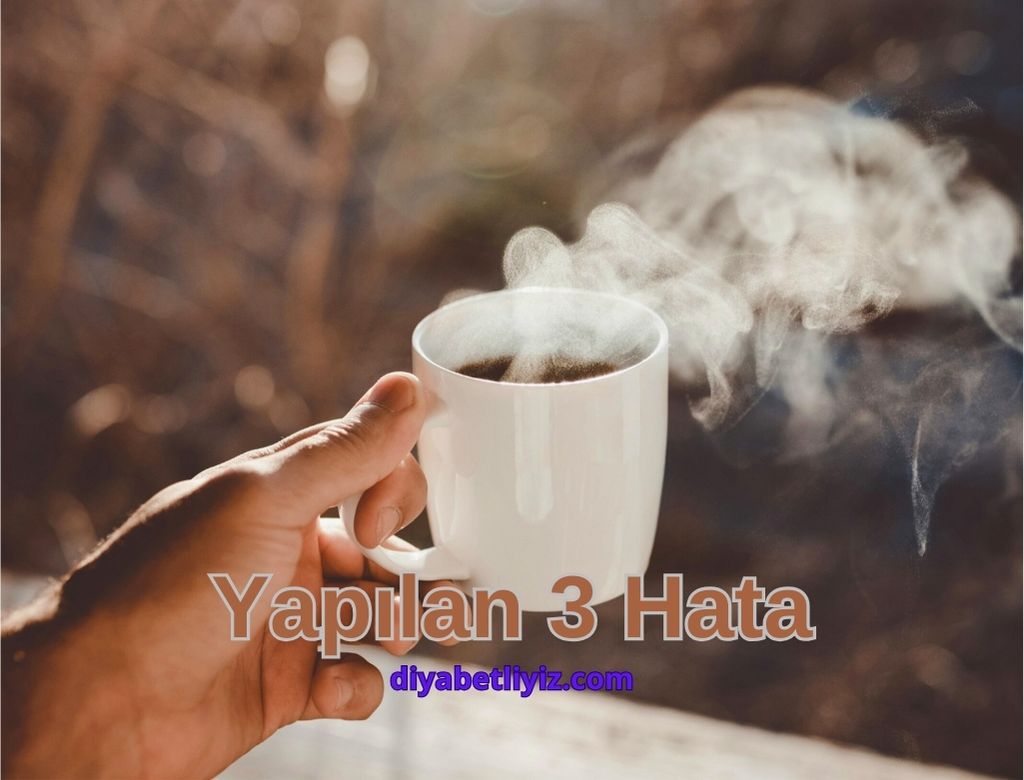 Diyabetle ilk hatalar için çay tutan el, deneyimlerden öğrenme rehberi.